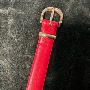 INC International Concepts Vibrant Red Belt with Gold Buckle